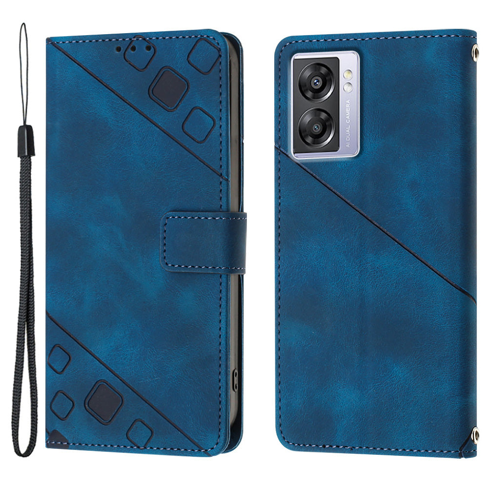 PT005 YB Imprinting Series-6 For Oppo A57 4G A57 (2022) 5G A77 5G Skin Touch Phone Protective Shell Leather Stand Wallet Anti-drop Case PT005 YB Imprinting Series-6 For Oppo A57 4G A57 (2022) 5G A77 5G Skin Touch Phone Protective Shell Leather Stand Wallet Anti-drop Case